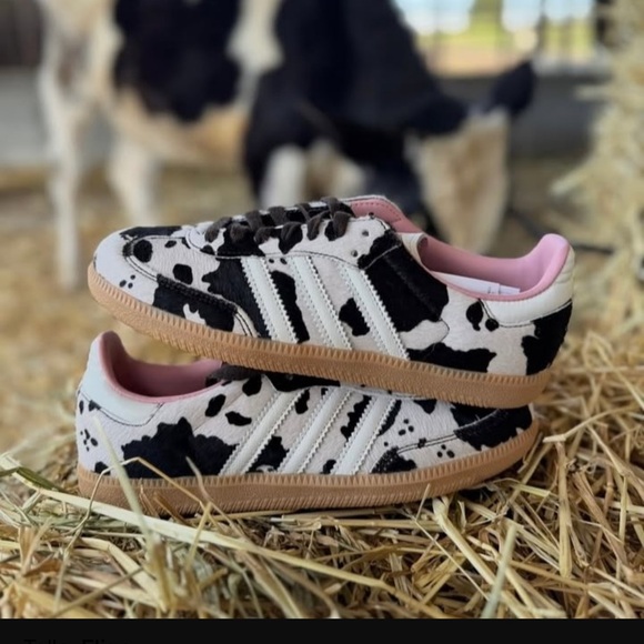adidas Originals Shoes - ADIDAS SAMBA OG Cow Print size 8 Women Sneaker Animal Print Style Gum Sole NWT